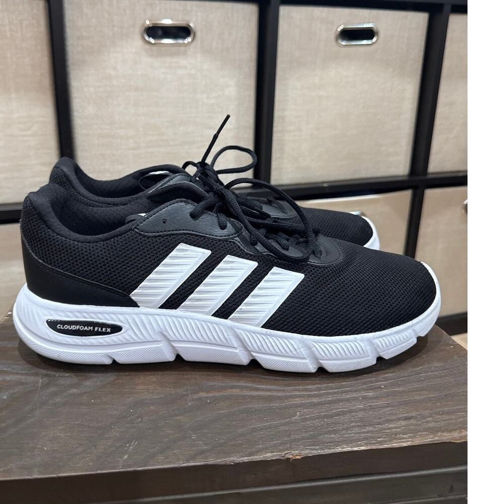 Adidas Cloudfoam Flex Black/White Men's Size 12 Wide Fit